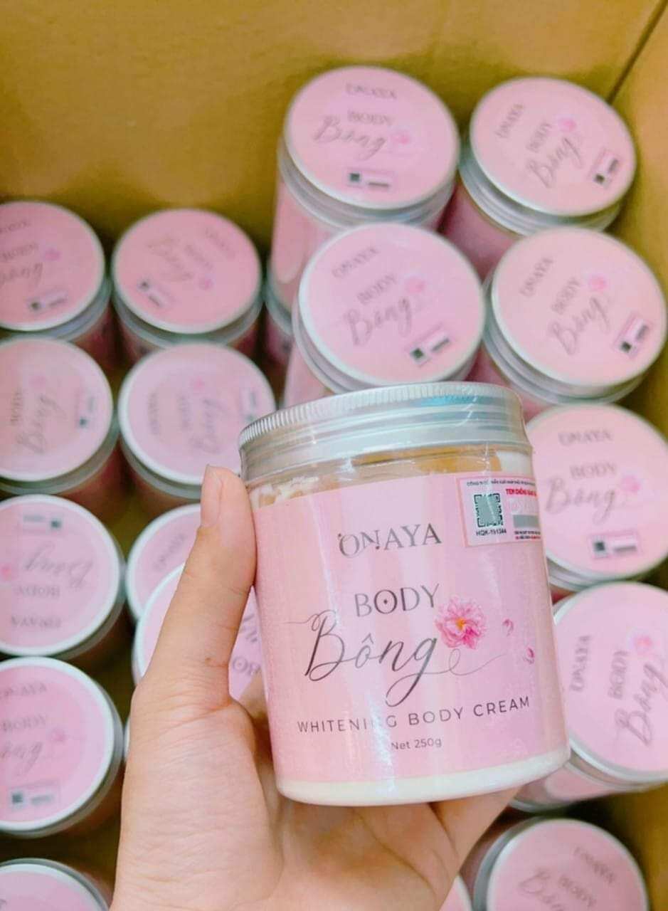 Kem body bông onaya 250g kích trắng da