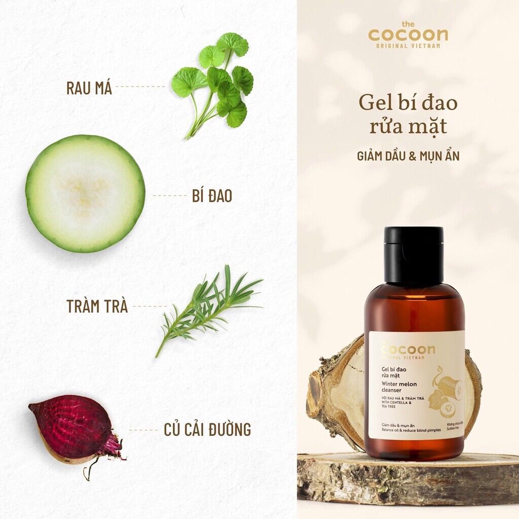 Sữa rửa mặt bí đao Cocoon-140ml - HuongXu