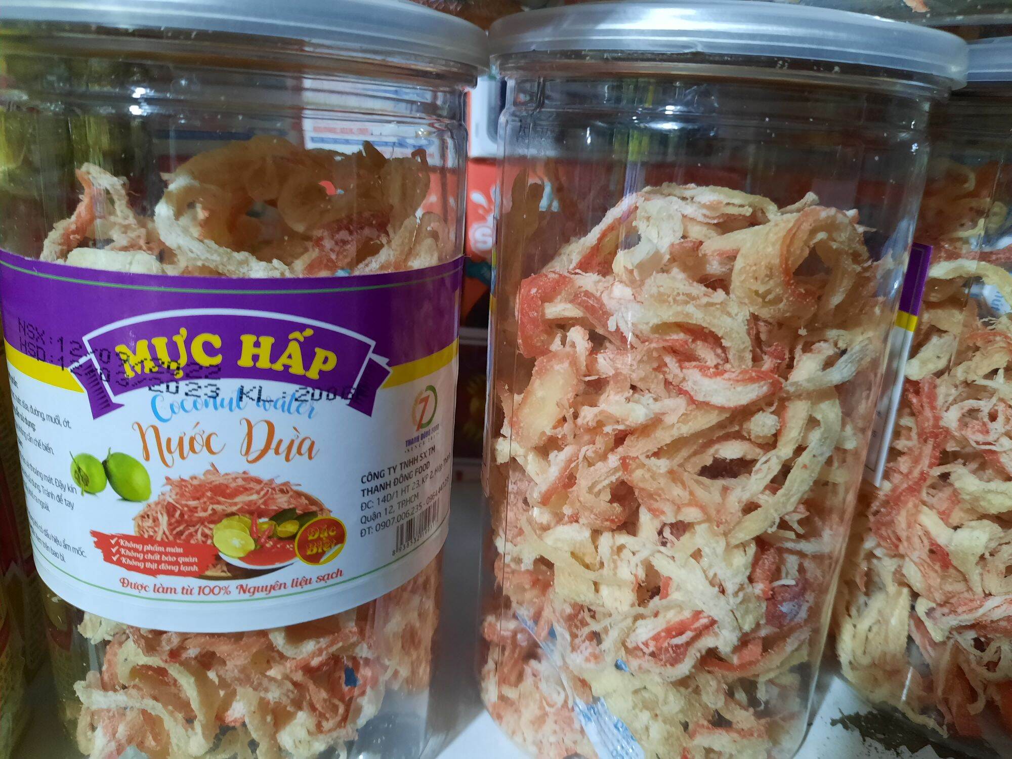 mực hấp nước dừa hộp 200g