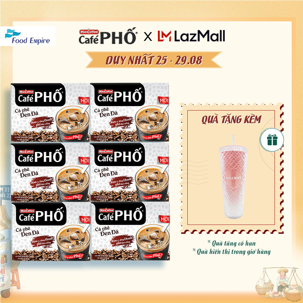 Combo 6 hộp cà phê phố đen đá - maccoffee