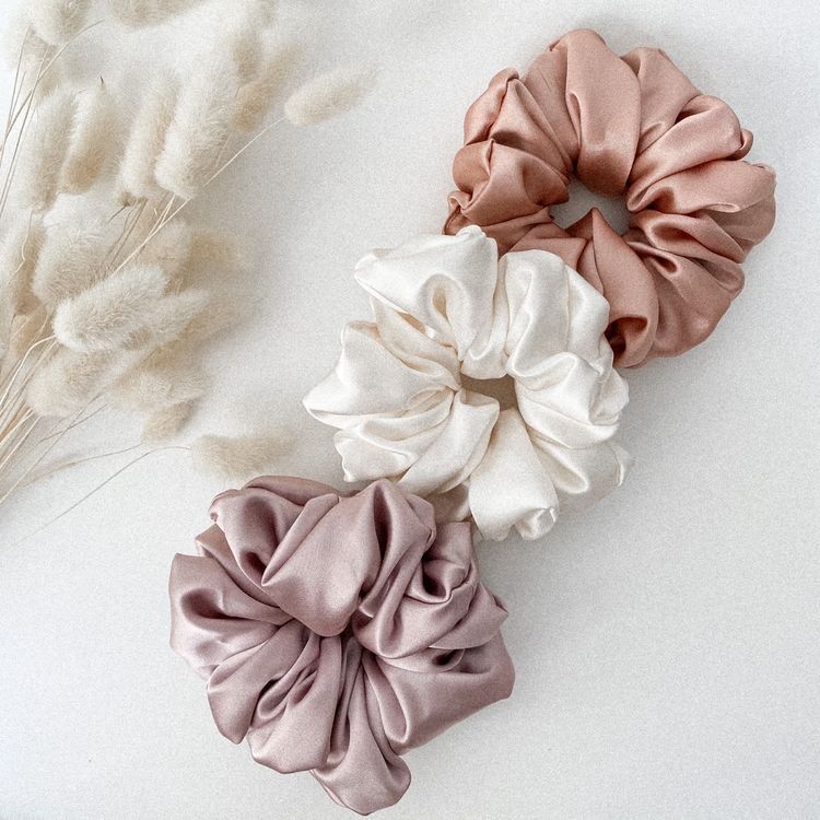 Scrunchie Lụa Satin Dây Cột Tóc Lụa Satin Dây Buộc Tóc Lụa Phụ Kiện Tóc