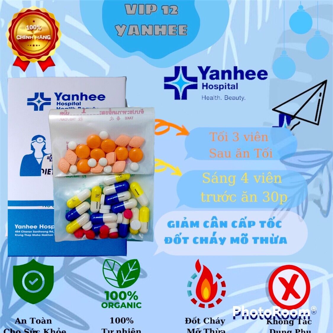 [GIẢM CÂN NHANH] VIP 12 X2 YANHEE liệu trình 1 tuần giảm ngay 3-5kg