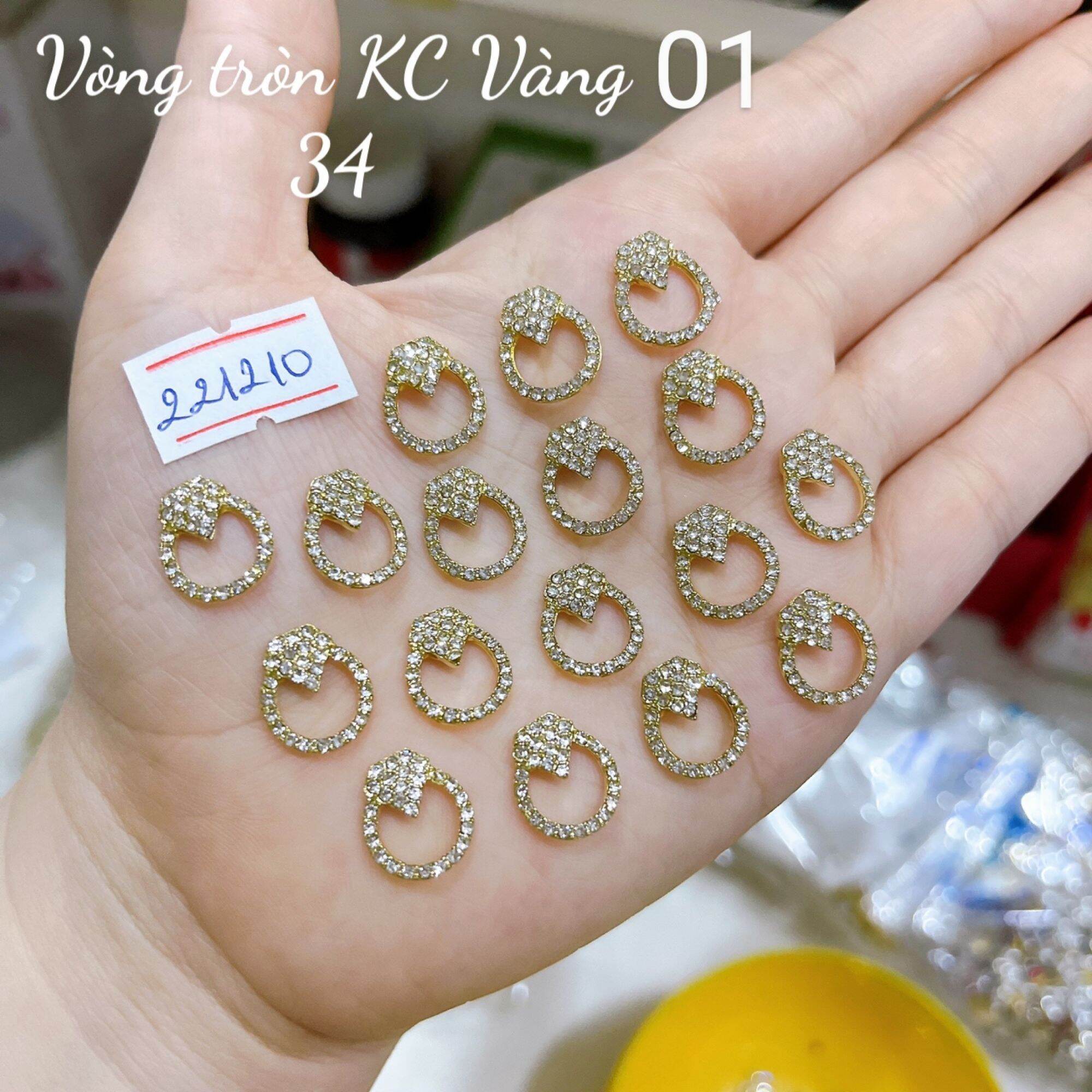 Charm tròn đính đá cao cấp - Charm nail đính móng tay mẫu mới