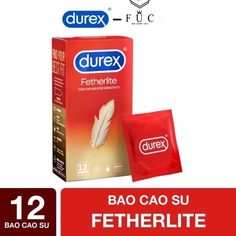 Bao cao su durex fetherlite siêu mỏng như bông-chính hãng 12 chiếc