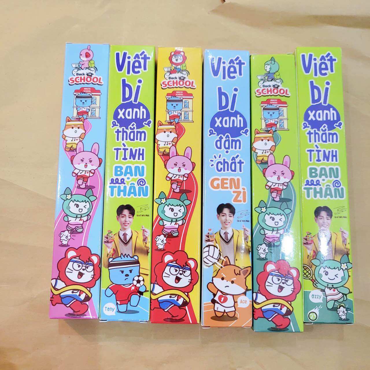 Combo 6 bút bi xanh quà từ sữa Malto