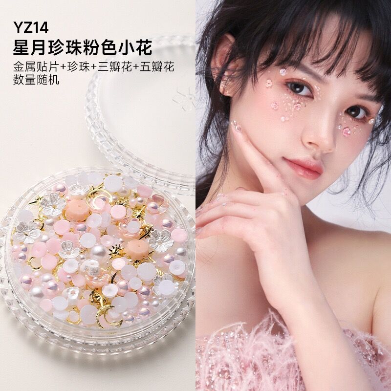 Phụ Kiện Trang Điểm Mặt Hani Butterfly Star Moon Pearl Rhinestone Eye Patch Studio Stage Makeup Beau