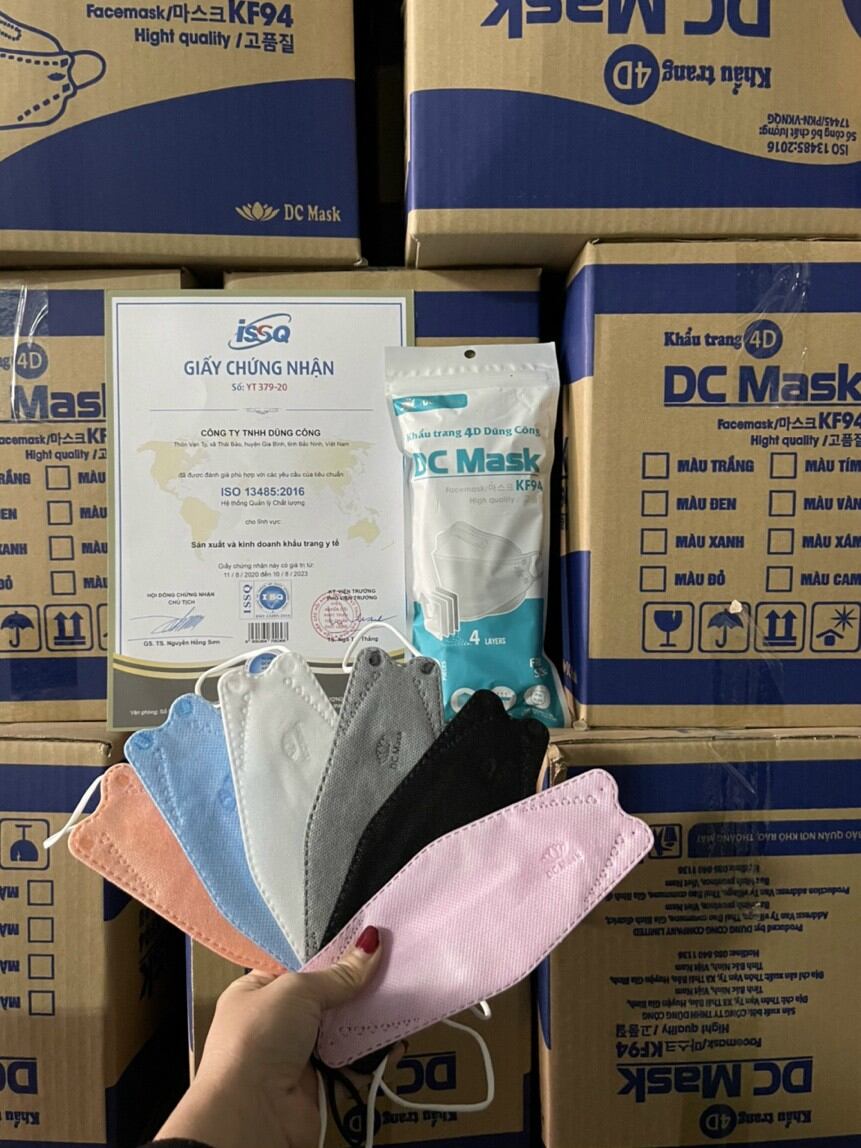 Sỉ Thùng 300 chiếc khẩu trang KF94 DC Mask có giấy chứng nhận