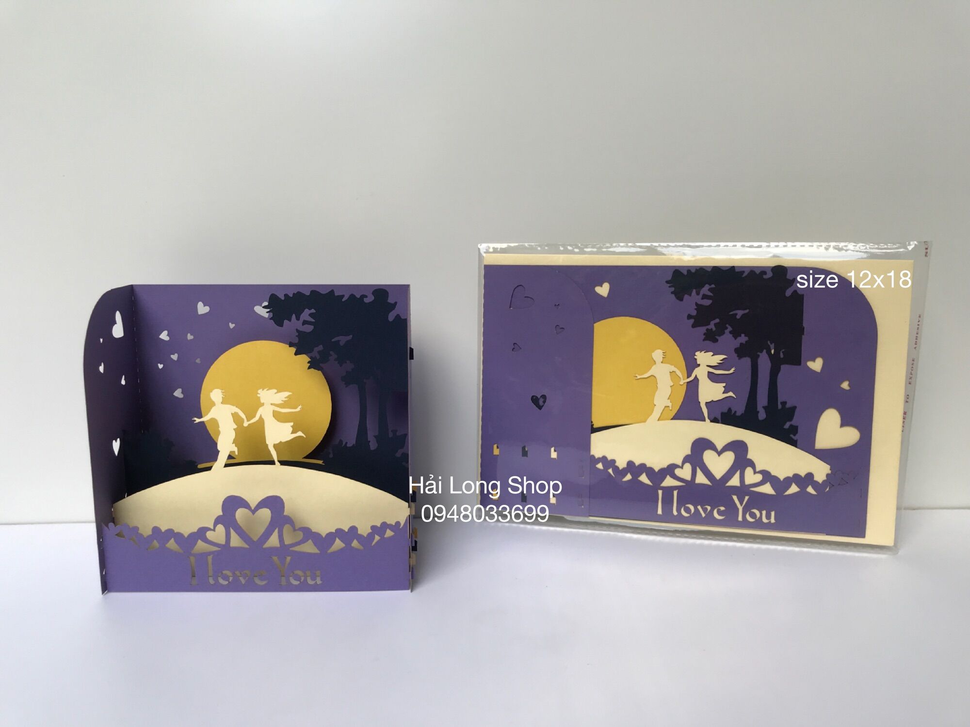 Hộp Tình Yêu 9 ( nắm tay chạy ) - Love - Thiệp 3D