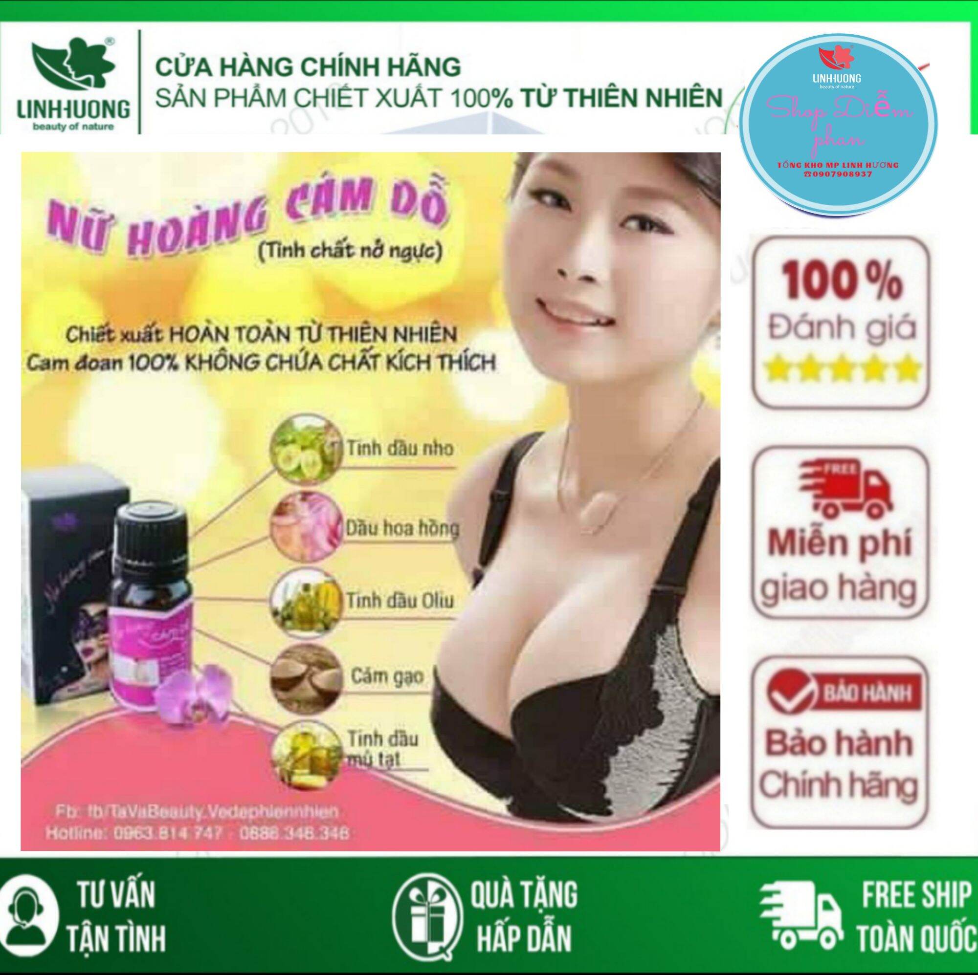 [Hcm]Nở Ngực Linh Hương 10Ml [Chính Hãng] Tăng Kích Thước Vòng 1