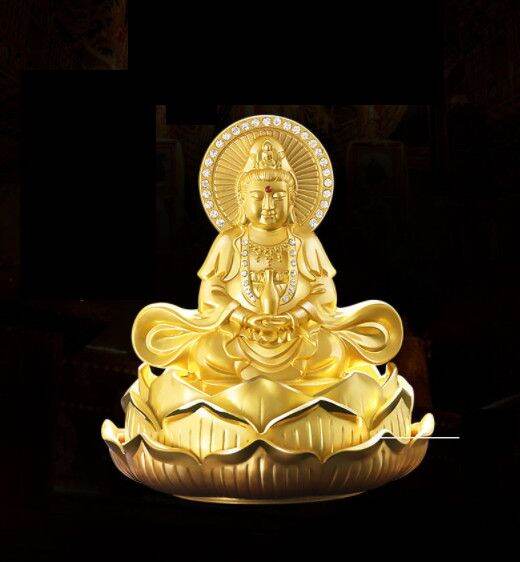 Tượng quan âm đài sen đính đá (mã 01)