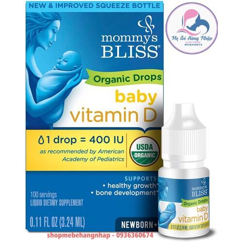 Vitamin D3 hữu cơ Mommy Bliss (3.24ml - 100 giọt)