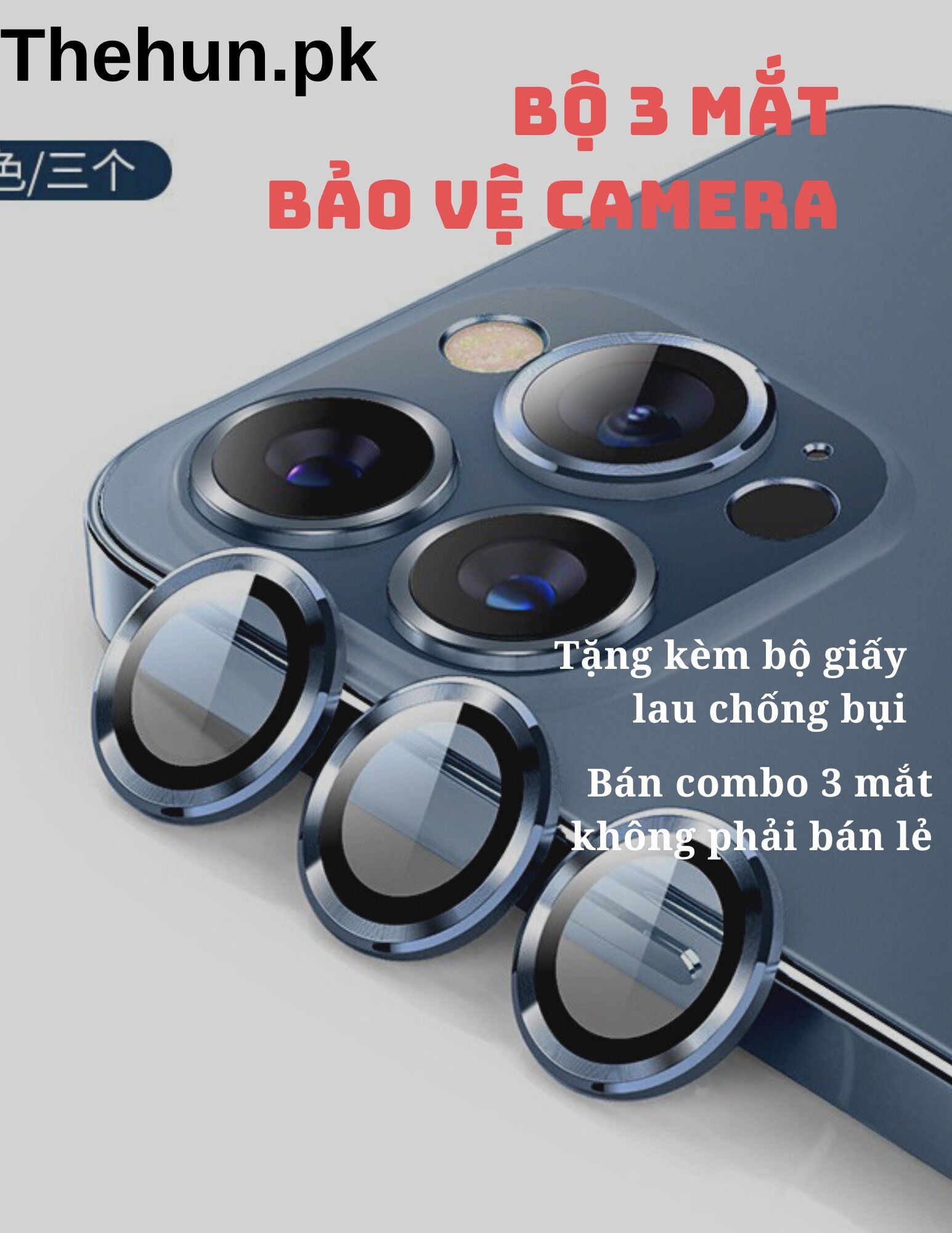 Bộ 3 mắt cam chống xước cho Iphone hàng chính hãng