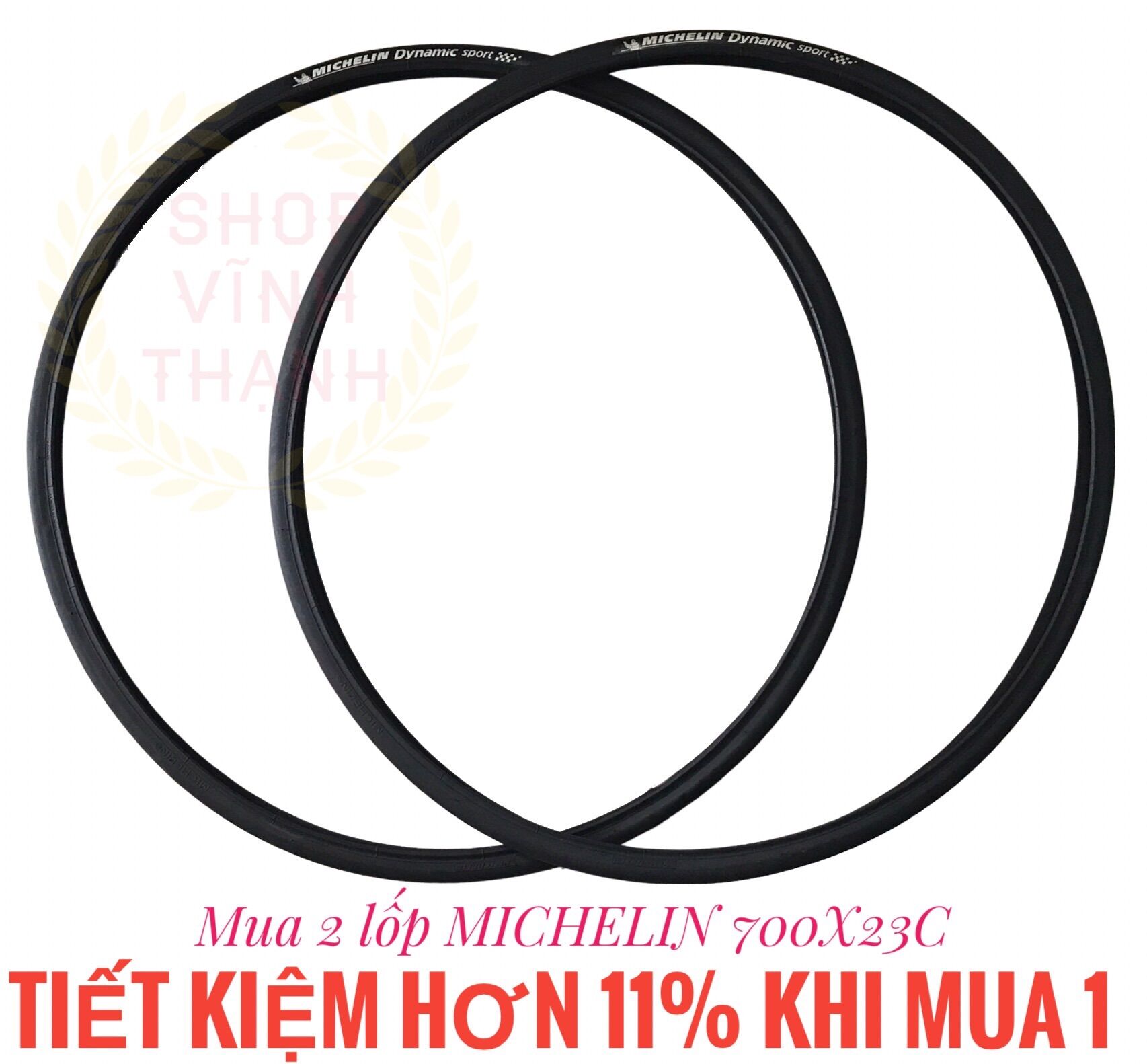 Bộ 2 lốp xe đạp thể thao đường trường michelin dynamic sport 23-622