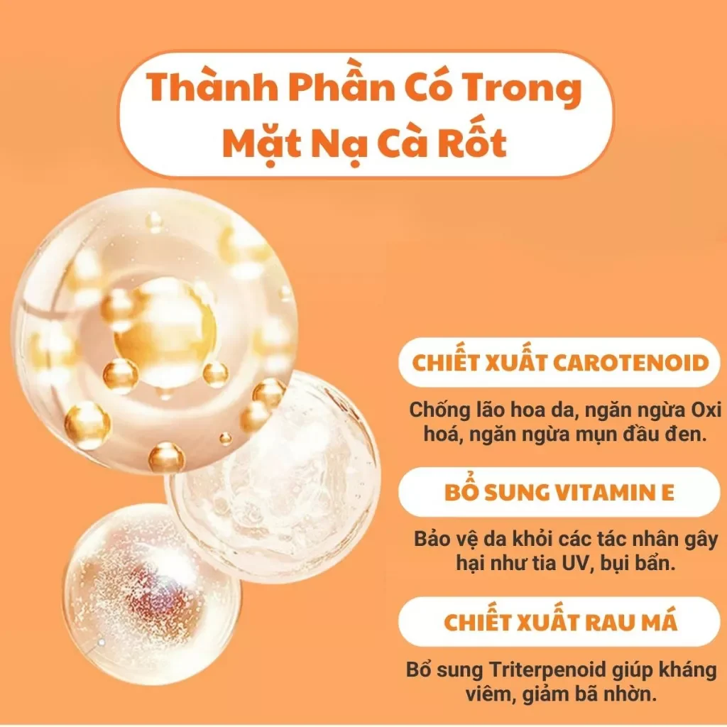 Mặt nạ sủi bọt cà rốt sạch da giảm mụn đầu đen