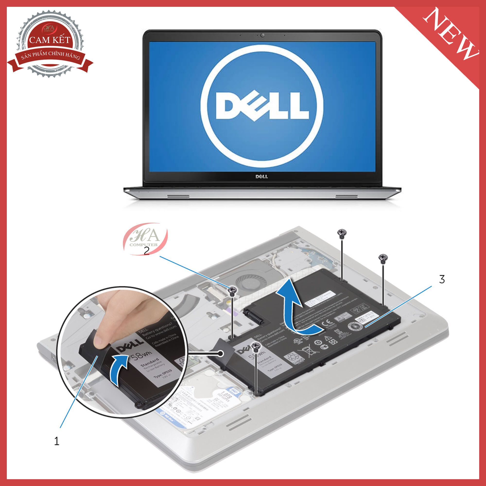 Pin dell Inspiron 5557