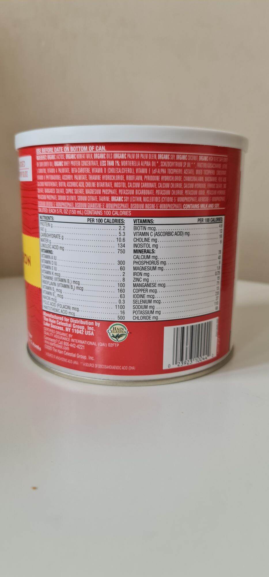 Sữa bột Earth's best đỏ organic dairy infant formula with iron