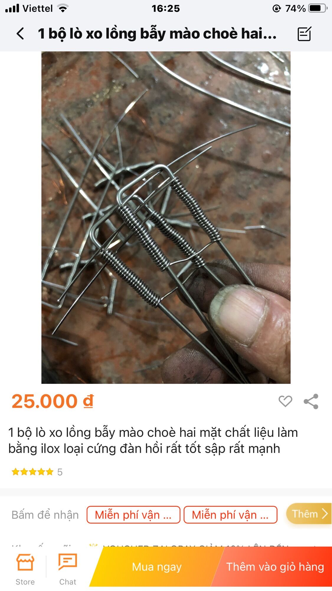 1 đôi lò xo lồng bẫy mào choè