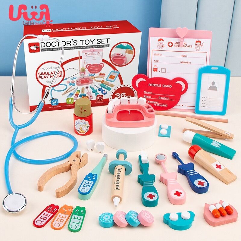 Đồ chơi bác sĩ gỗ cao cấp an toàn cho bé tập làm bác sĩ - loại 1