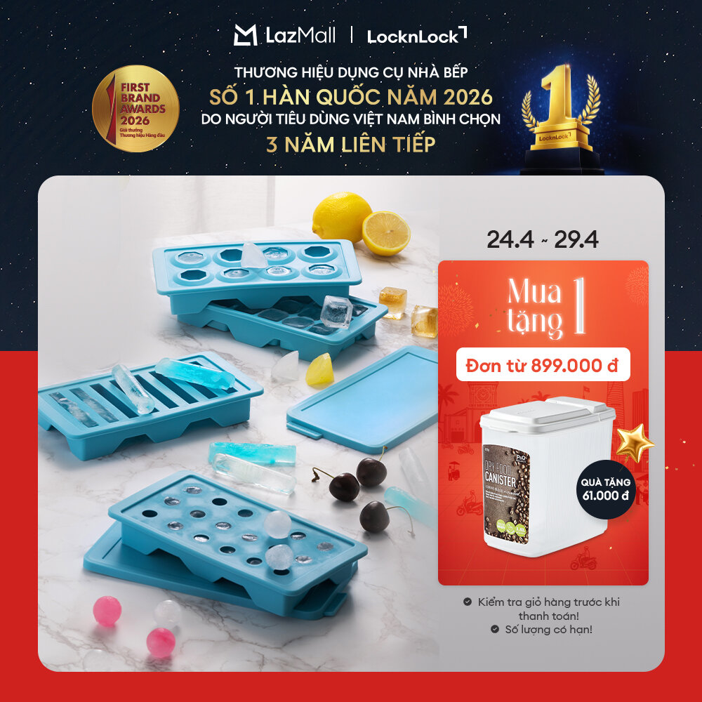 Khay làm đá LocknLock silicone ice tray