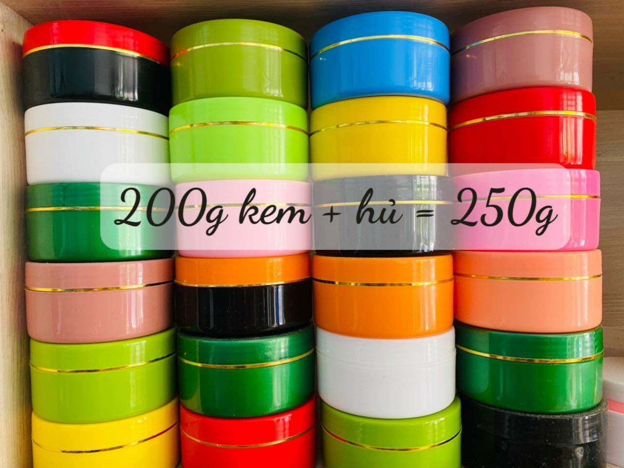 💥combo 10💥 hủ đựng kem body màu 250gr 10x5x3.5cm