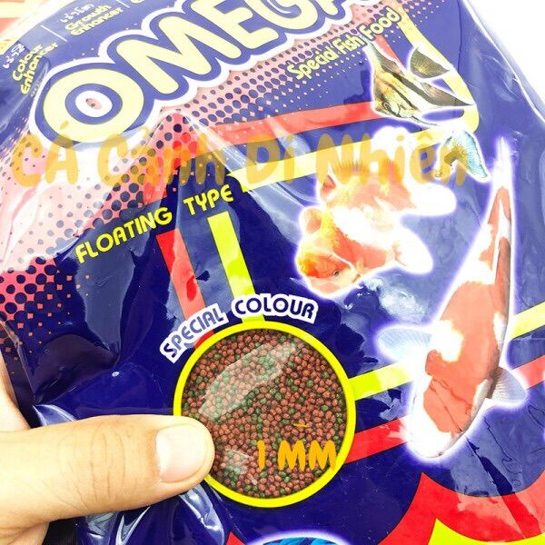 Cám cá Omega  100gr đủ kích thước cho cá cảnh, cá Koi, hàng Thái Lan