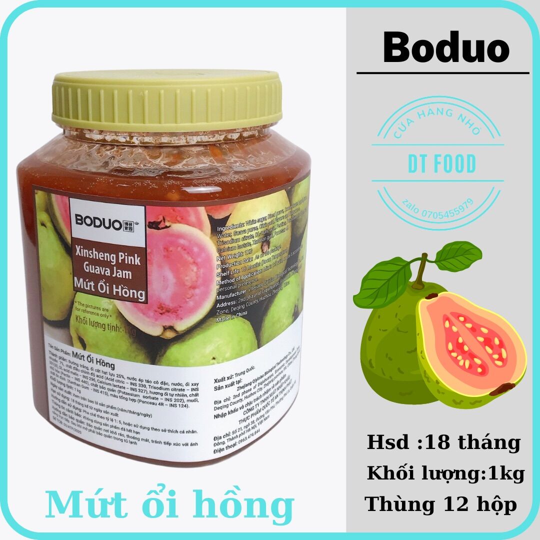 Mứt ổi hồng Boduo hộp 1kg