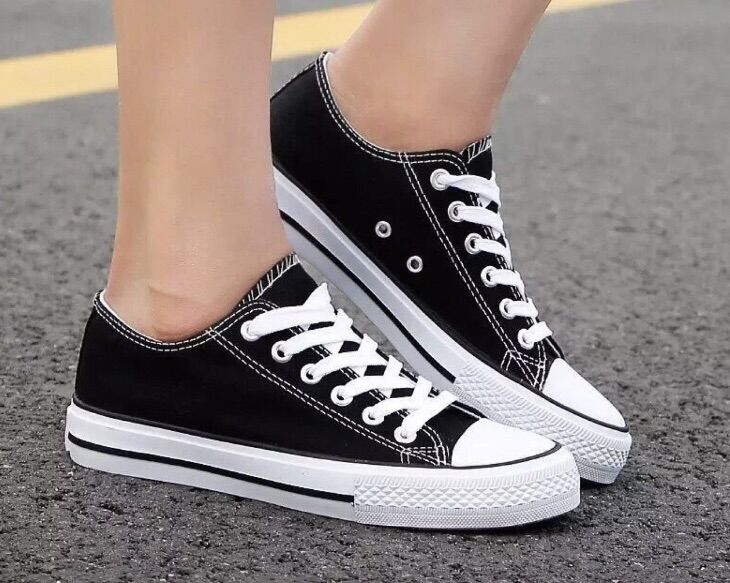 Giày cv thấp cổ nam nữ, giày sneaker cv , giày vải sneaker cv đen trắng thấp cổ,