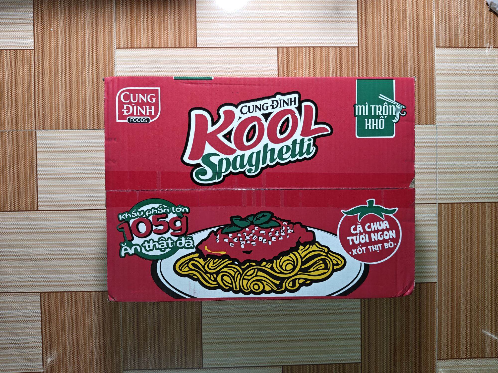 HSD: 14/01/2027 - Thùng (12 Tô)Cung Đinh Kool Spaghetti - Hộp 105g - Mì Trộn Khô - Cá Chua Tươi Ngọt - Xốt Thịt Bò - Thực Phẩm Ngon