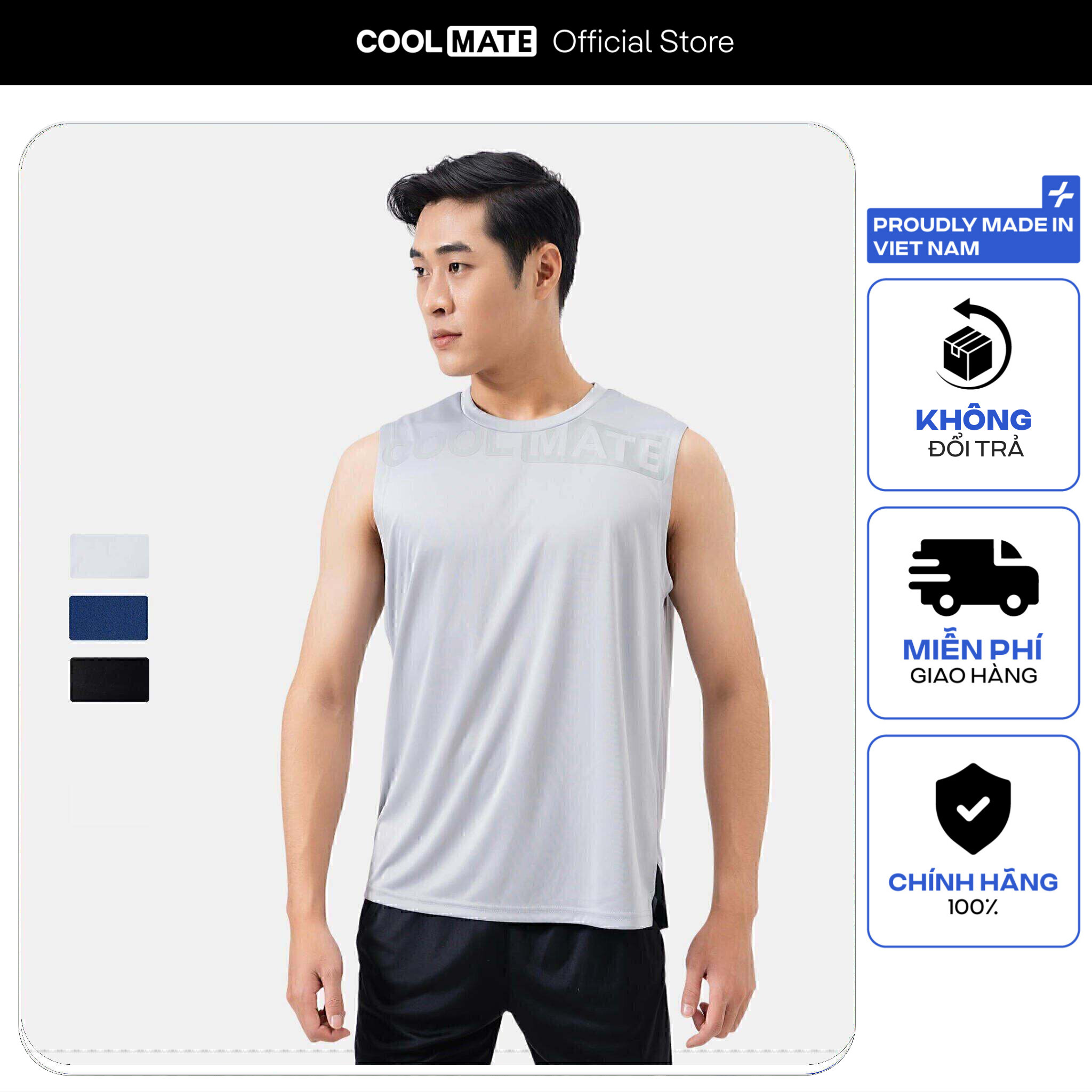 [MUA 3 GIẢM 12%][OUTLET - KHÔNG ĐỔI TRẢ]Áo Tanktop thể thao Active logo co giãn, thấm hút, nhanh khô - Coolmate