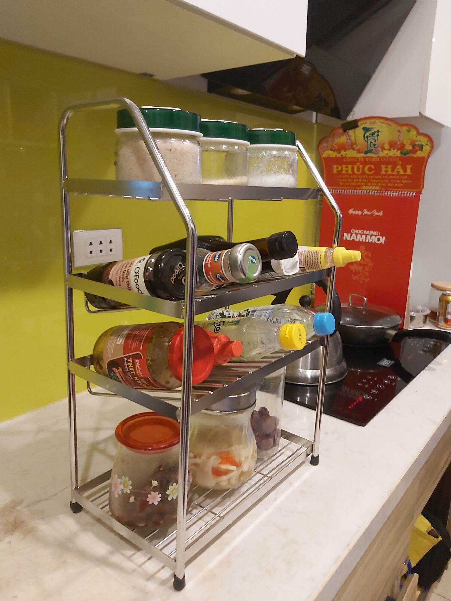 Kệ gia vị inox 304 4 tầng