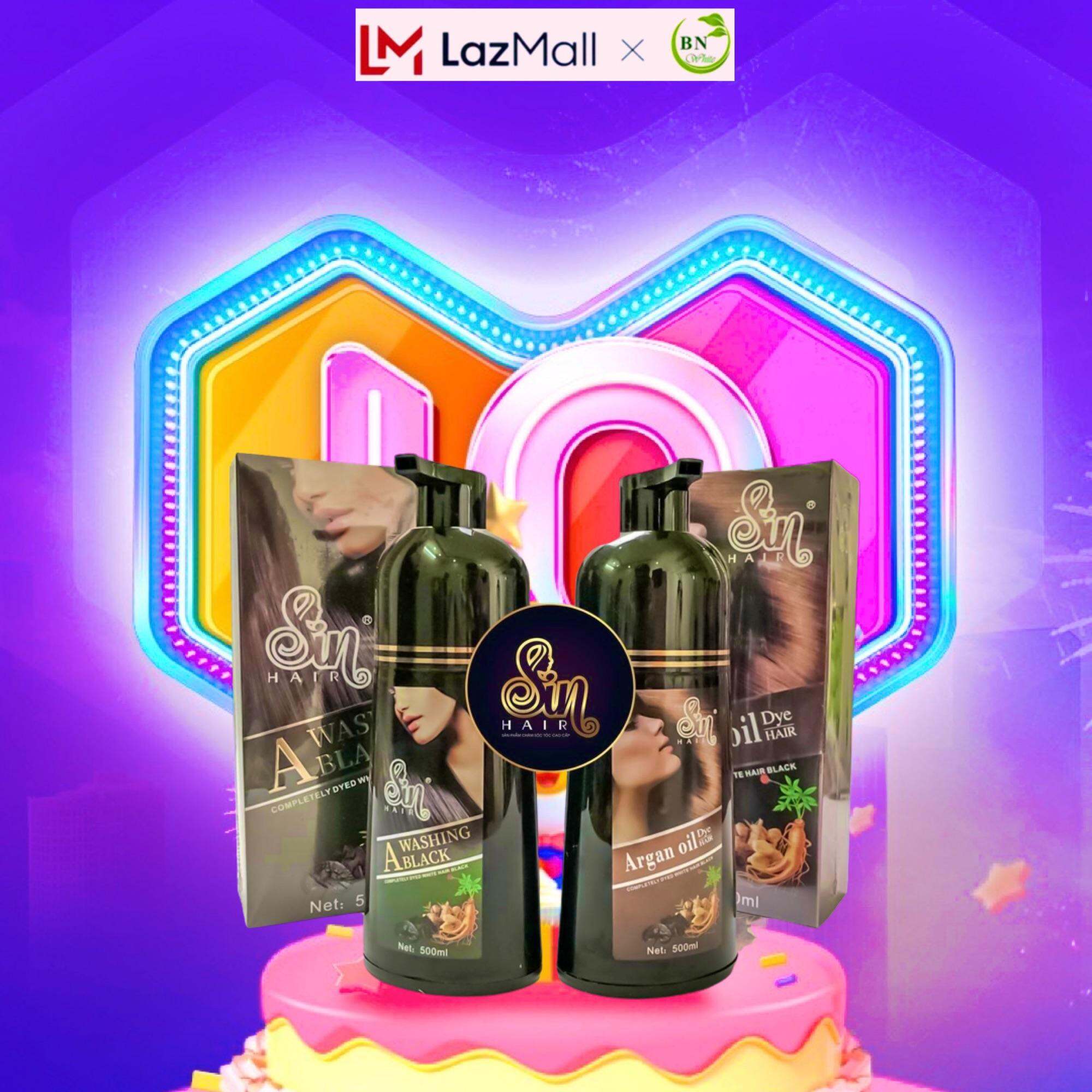 Dầu Gội Phủ Bạc SIN HAIR giúp tóc bền màu óng mượt sau 1 lần gội