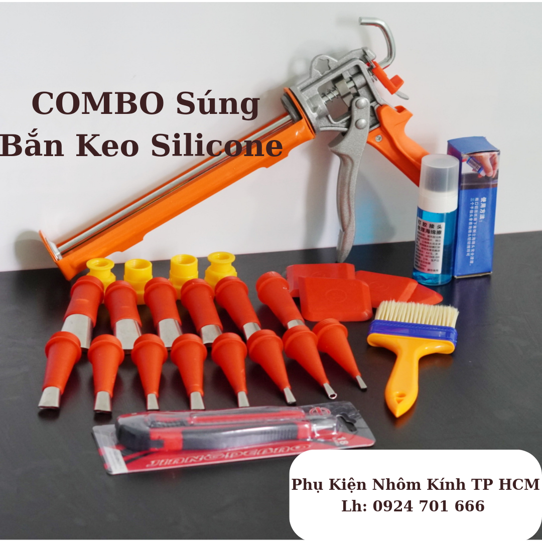 Súng bắn keo silicone nhật bản tự ngắt cao cấp, dụng cụ bơm keo silicon