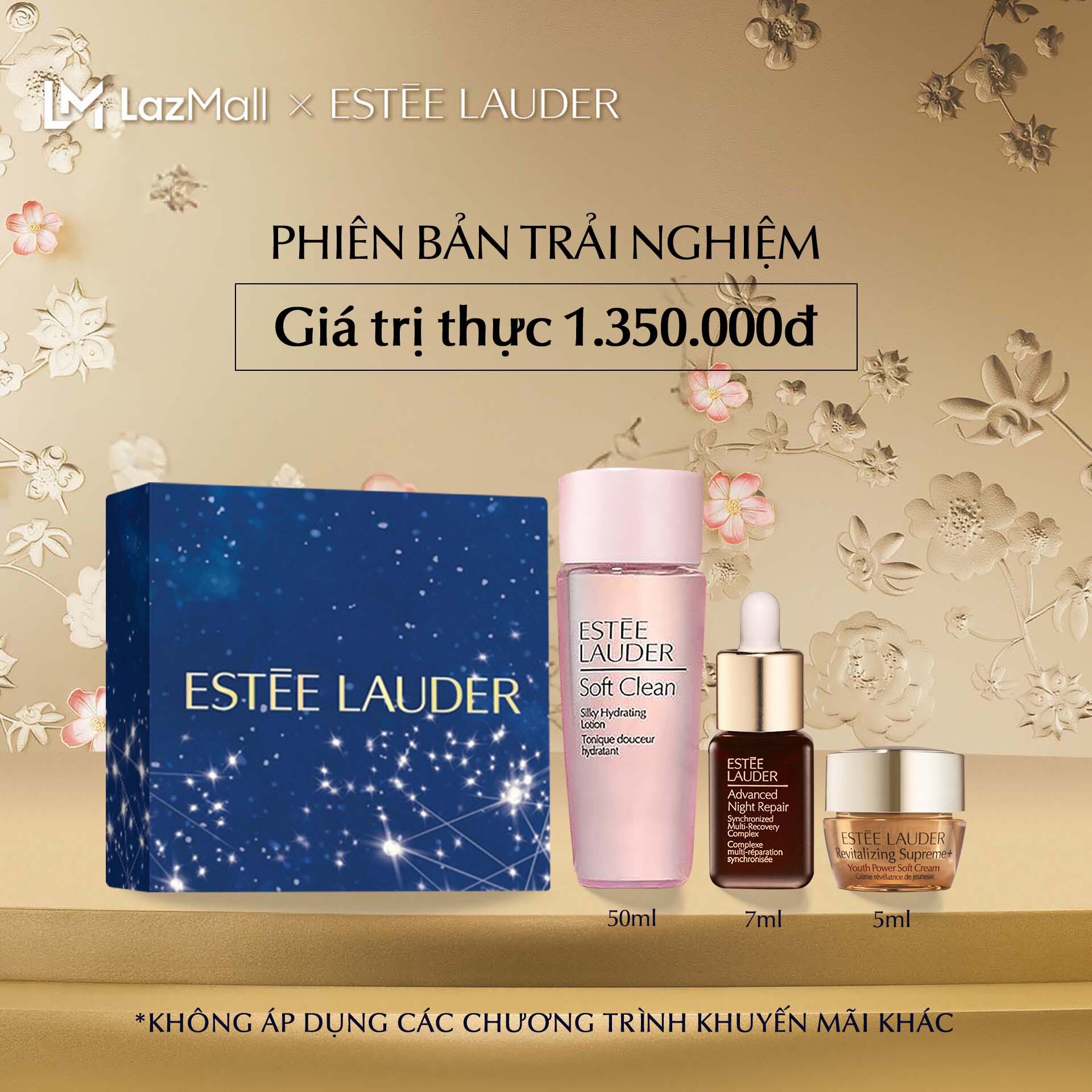 [Trial set] set 3pcs: balancing moisturizing soft Clean 50ml, Estee Lauder Advanced Night Repair synchronized multi-recovery complex-serum 7ml, Supreme+ 5ml