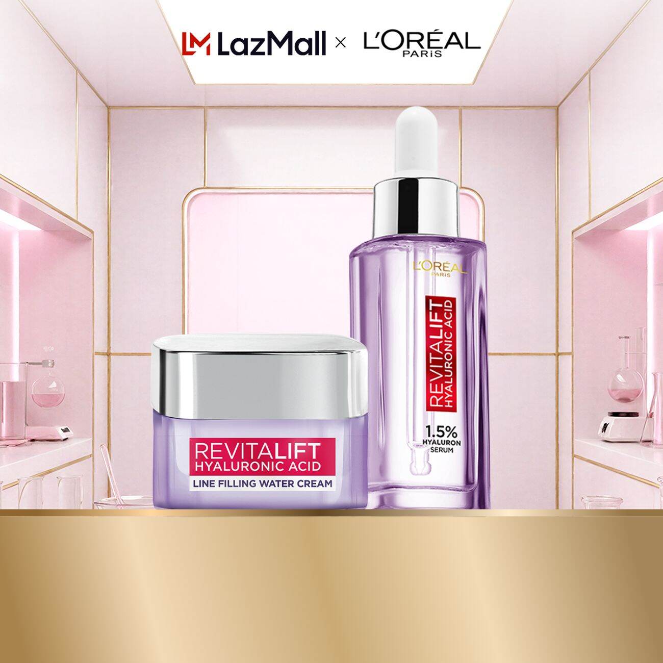Bộ Serum 30ml và kem dưỡng 50ml siêu cấp ẩm giảm nếp nhăn L'Oreal Paris Revitalift Hyaluronic Acid 1.5%