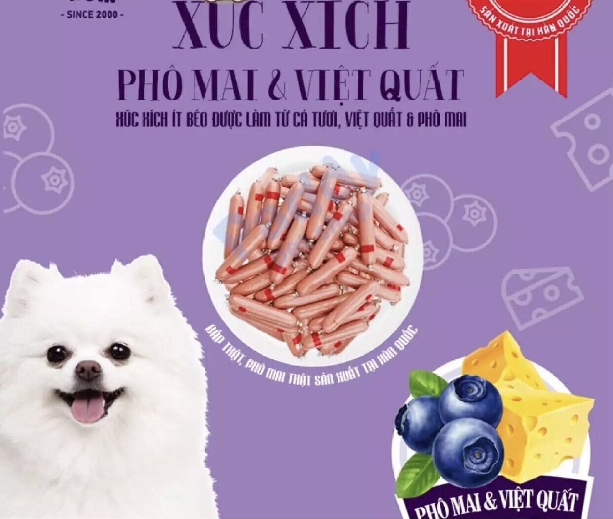Xúc xích phô mai việt quốc cho hamster, sóc, nhím, chó, mèo,….
