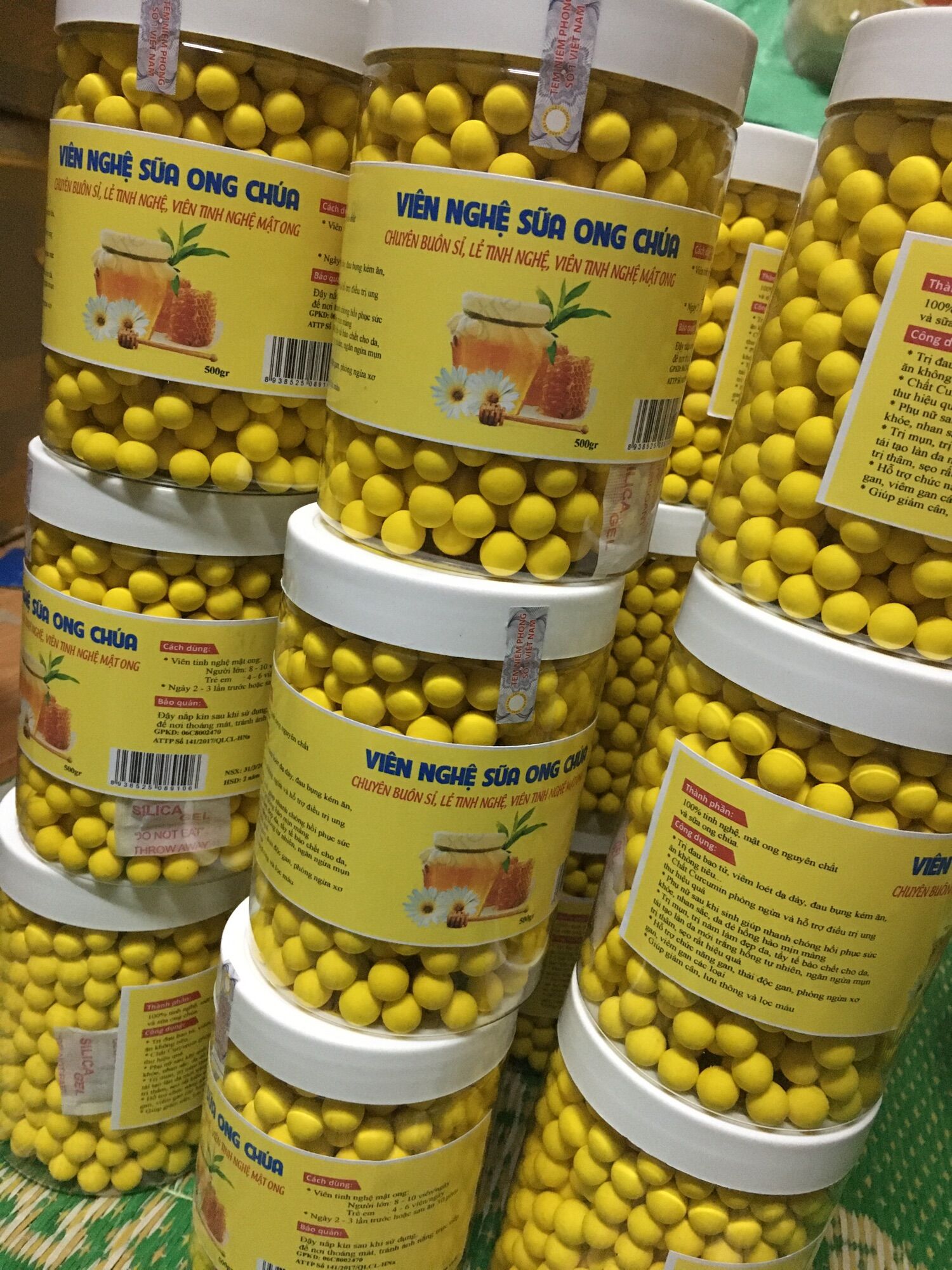 Viên nghệ sữa ong chúa phấn hoa ( hũ 500g )