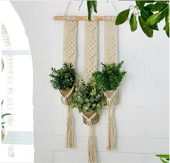 Set dây treo chậu cây Macrame trang trí nhà cửa sân vườn