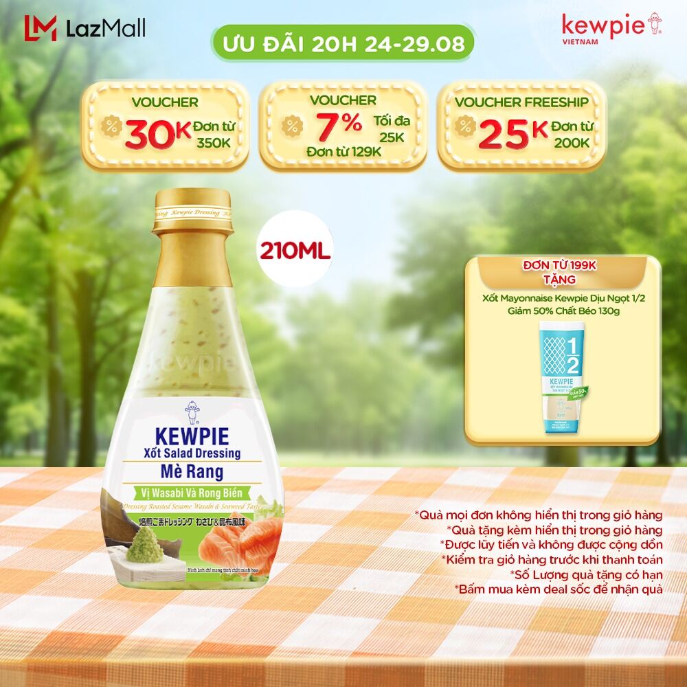 Xốt Salad Dressing Mè Rang Kewpie Wasabi & Rong Biển 210ml