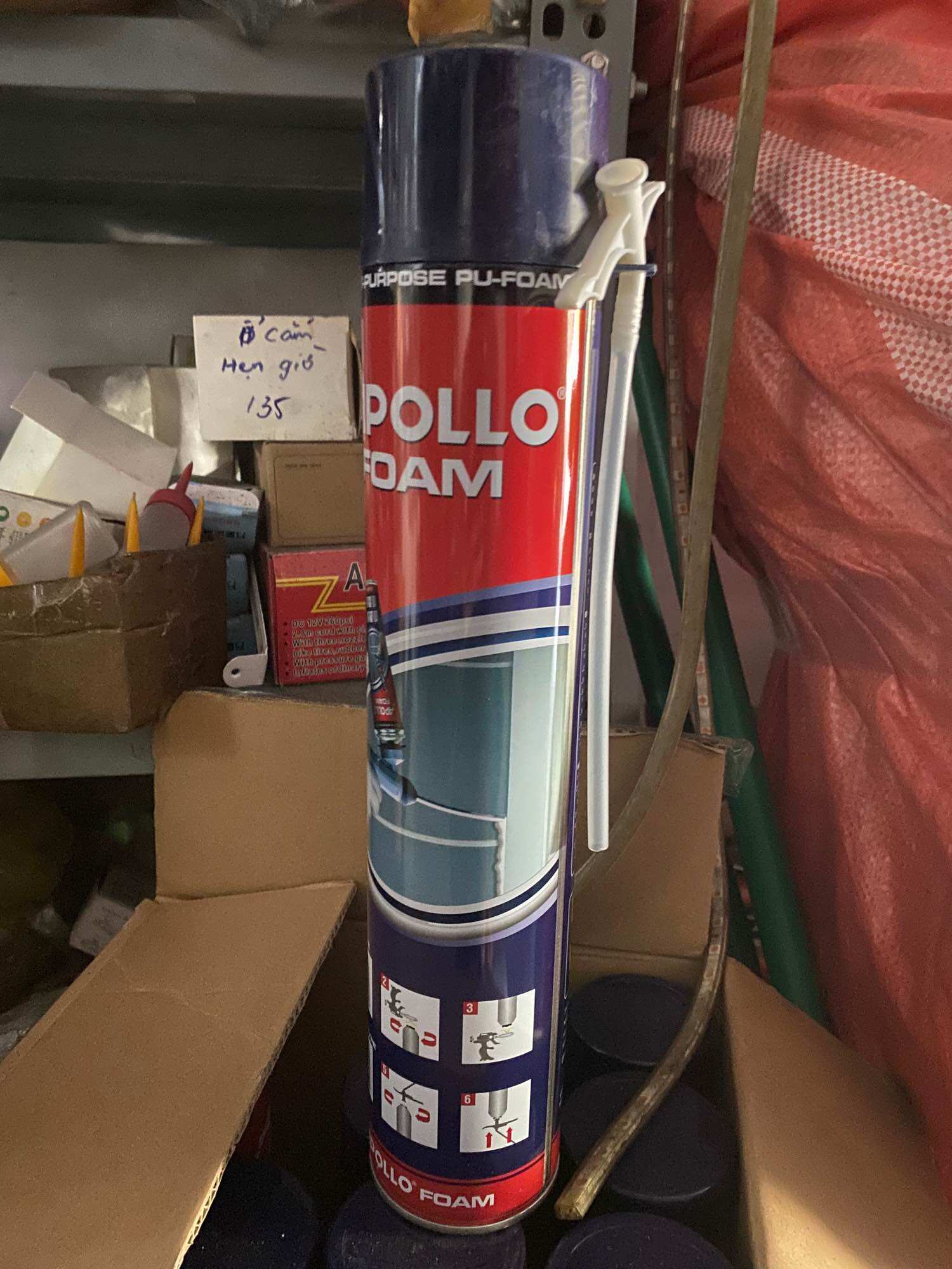 Keo bọt nở apollo foam 750ml kèm vòi