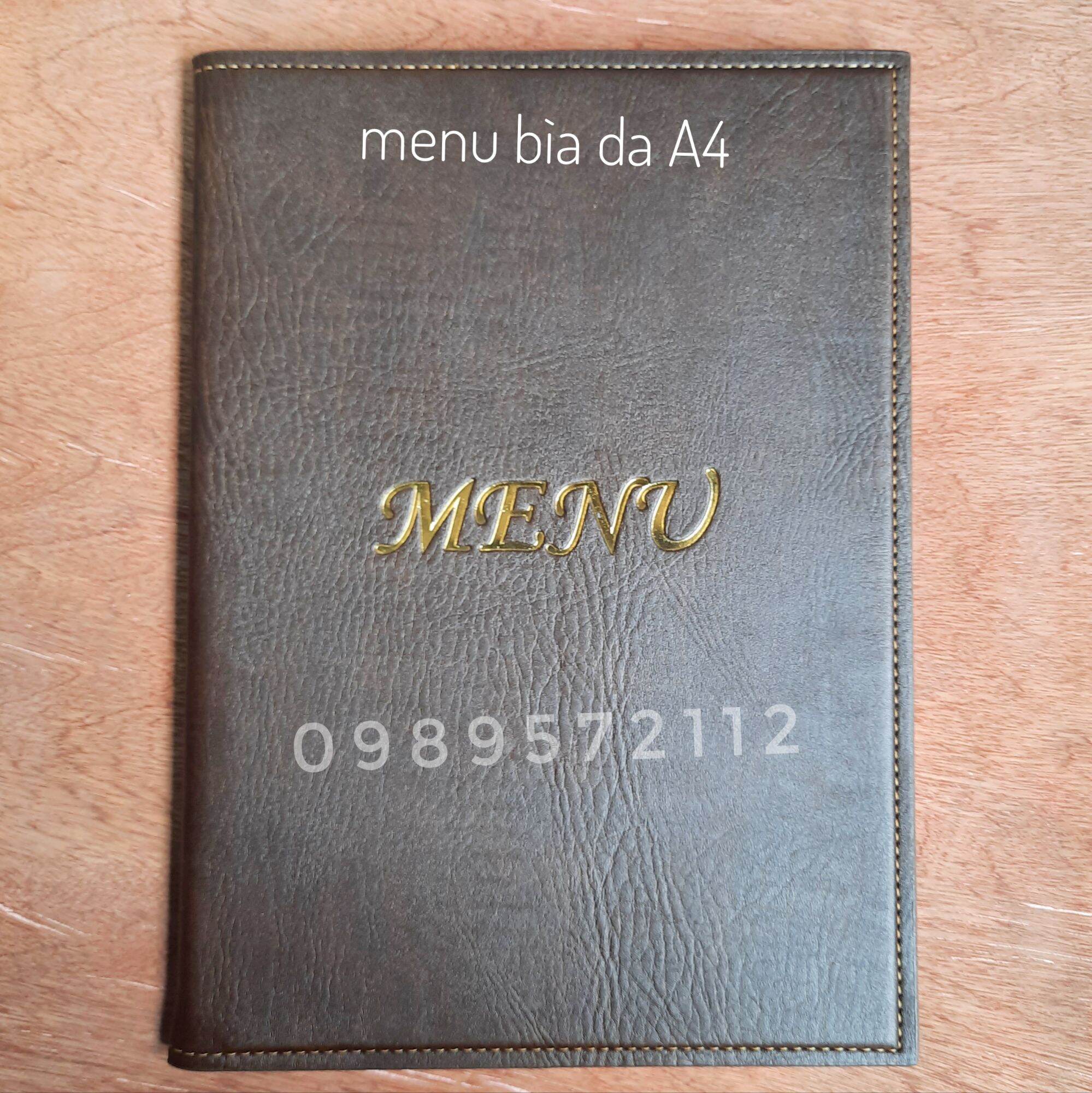 Menu bìa da A4 (Ruột 20 lá).