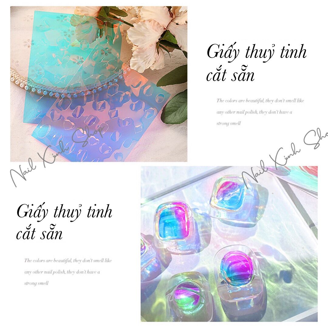 Giấy thuỷ tinh cắt sẵn làm nail