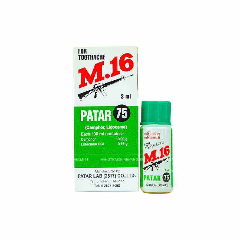 Dầu Giảm Đau Nhức Răng Patar 75 M16 Thái Lan 3ml