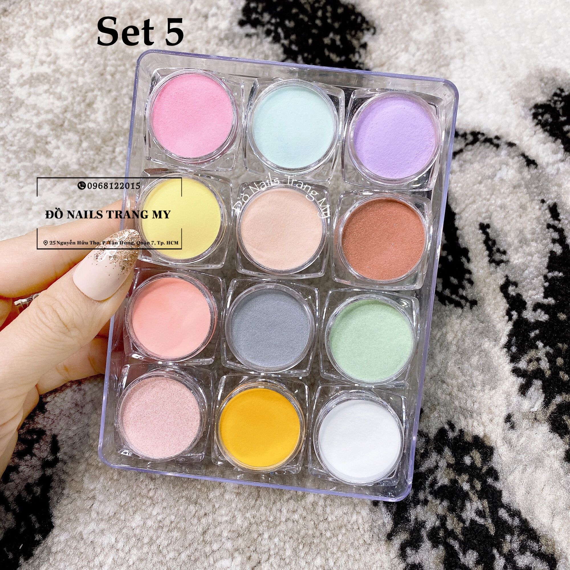 Set bột Mỹ 4in1 làm hoa đắp móng 12 hũ/set (đơn giá/ 1 set).