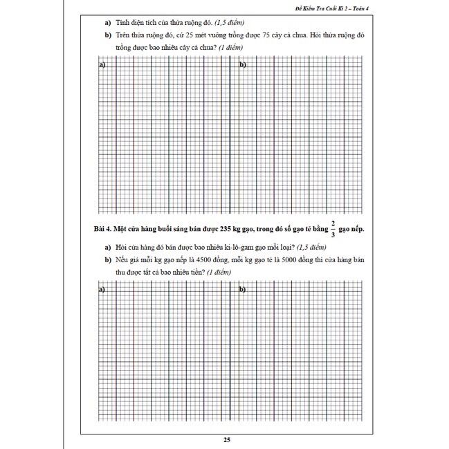 Sách - Đề Kiểm Tra Toán Lớp 4 - Tập 2 (1 cuốn)