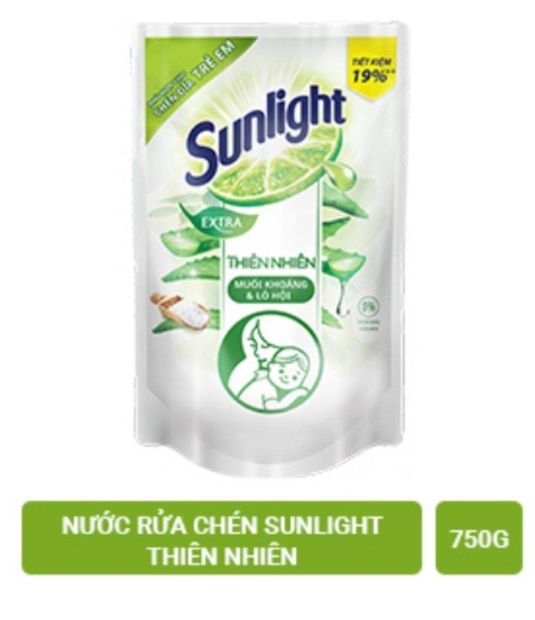 Nứic rửa ch&eacute;n Sunlight thi&ecirc;n nhi&ecirc;n t&uacute;i 750g 1 th&ugrave;ng 18 t&uacute;i