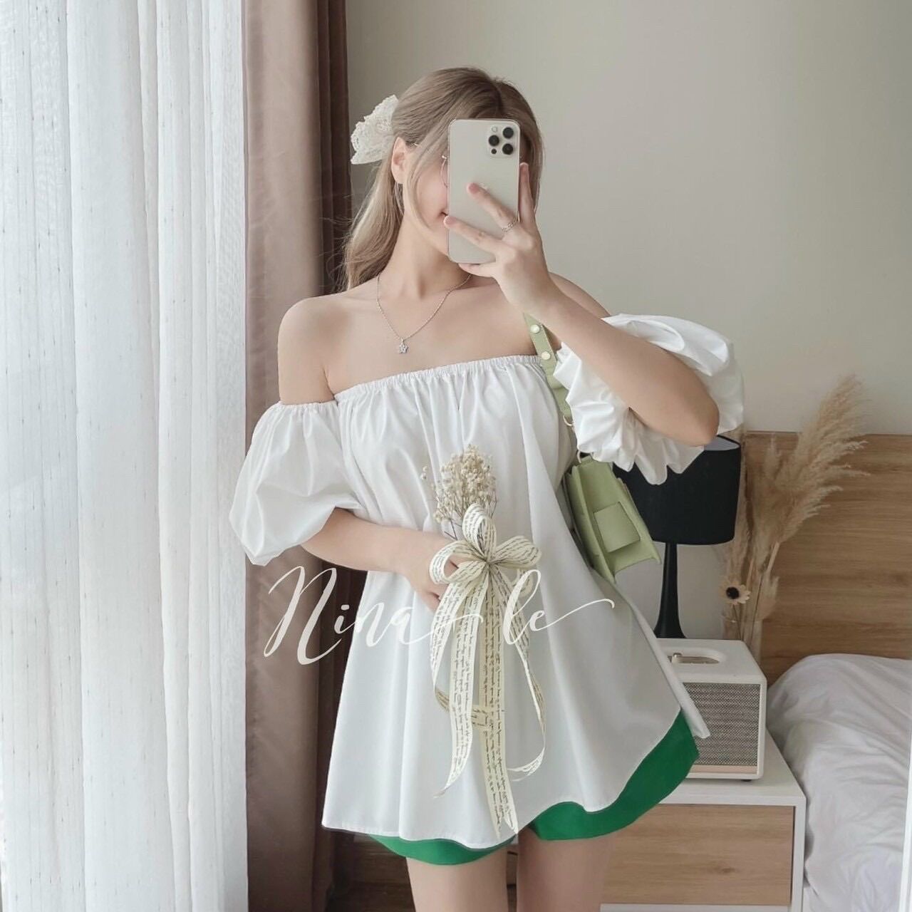 Áo bẹt vai siêu hot giả đầm 19b