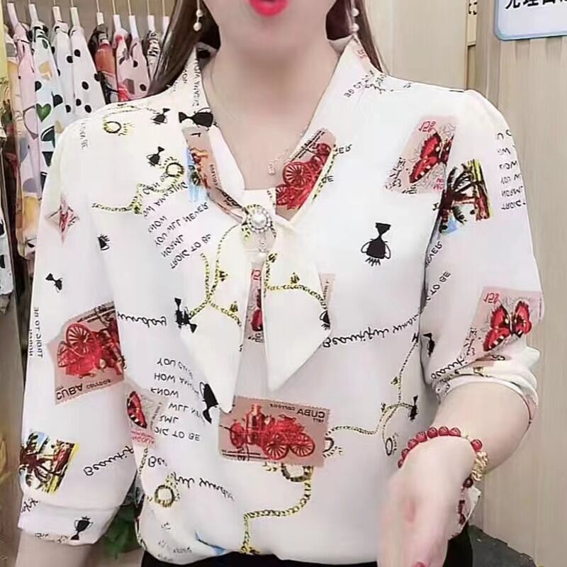 Áo Chiffon Trang Phục Cho Mẹ Trung Niên Thời Trang Cho Nữ Áo Mẫu Hot Tiktok Trẻ Trung Che Thịt Trẻ Trung Mùa Hè Mẫu Mới 2023