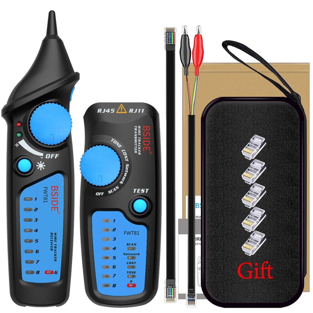 Bside fwt81 cáp mạng theo dõi rj11/45 lan ethernet điện thoại kiểm tra dây 48v điện công cụ làm việc cho viễn thông