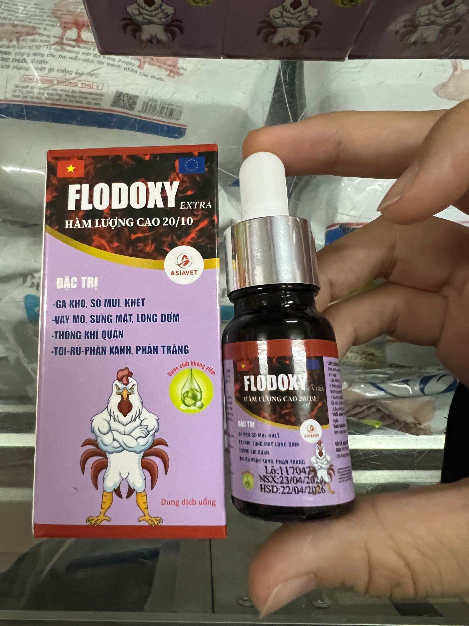 Flodoxy Thái - giải pháp cho chiến kê bị khò, hen khẹc cho gà đá ( lọ 10ml)