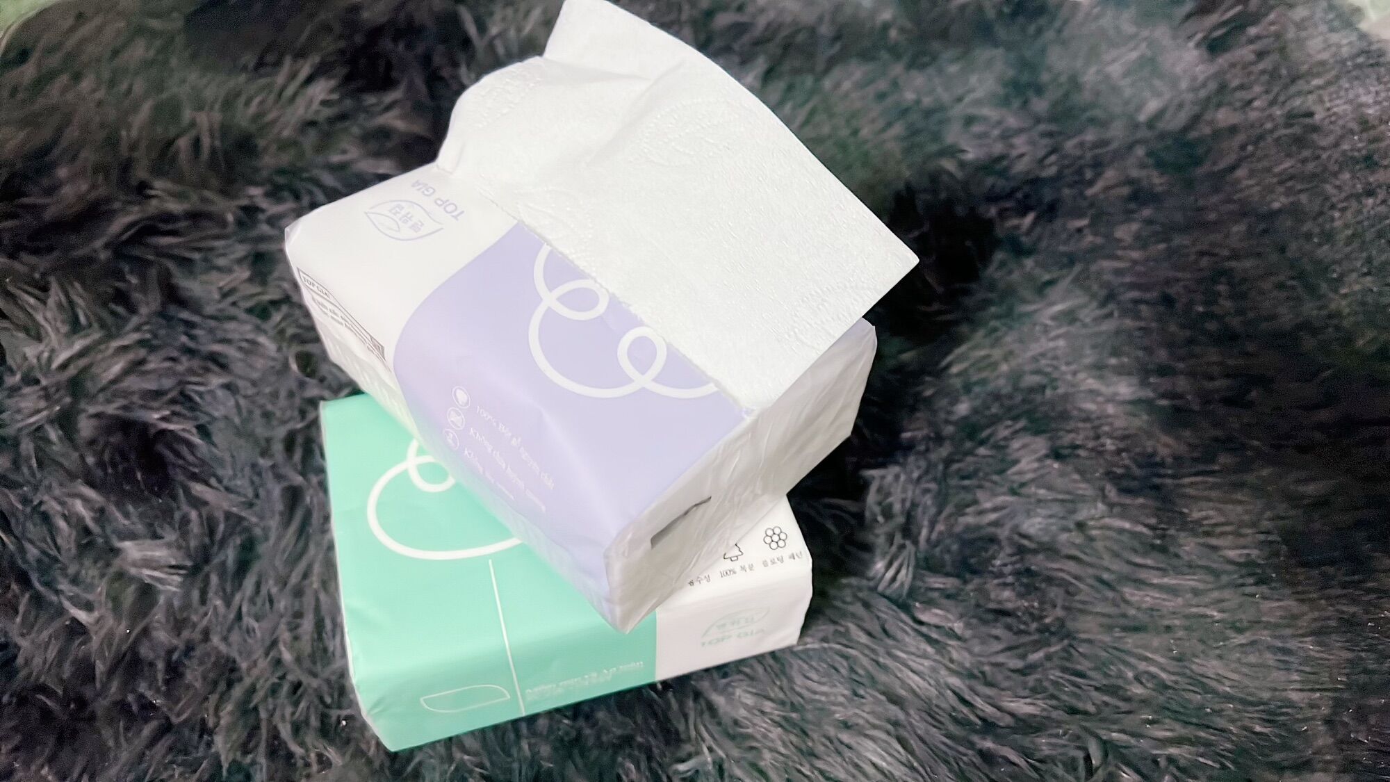 Khăn giấy rút Top Gia (3 màu: xanh-tím-hồng)